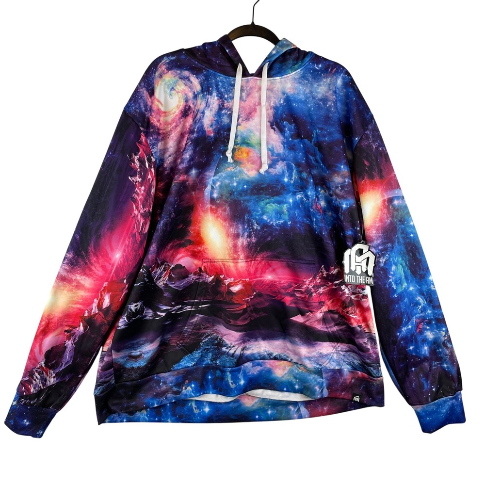 Into The AM Galaxy Hoodie Mens XXXL All Over Print Space Nebula Pullover